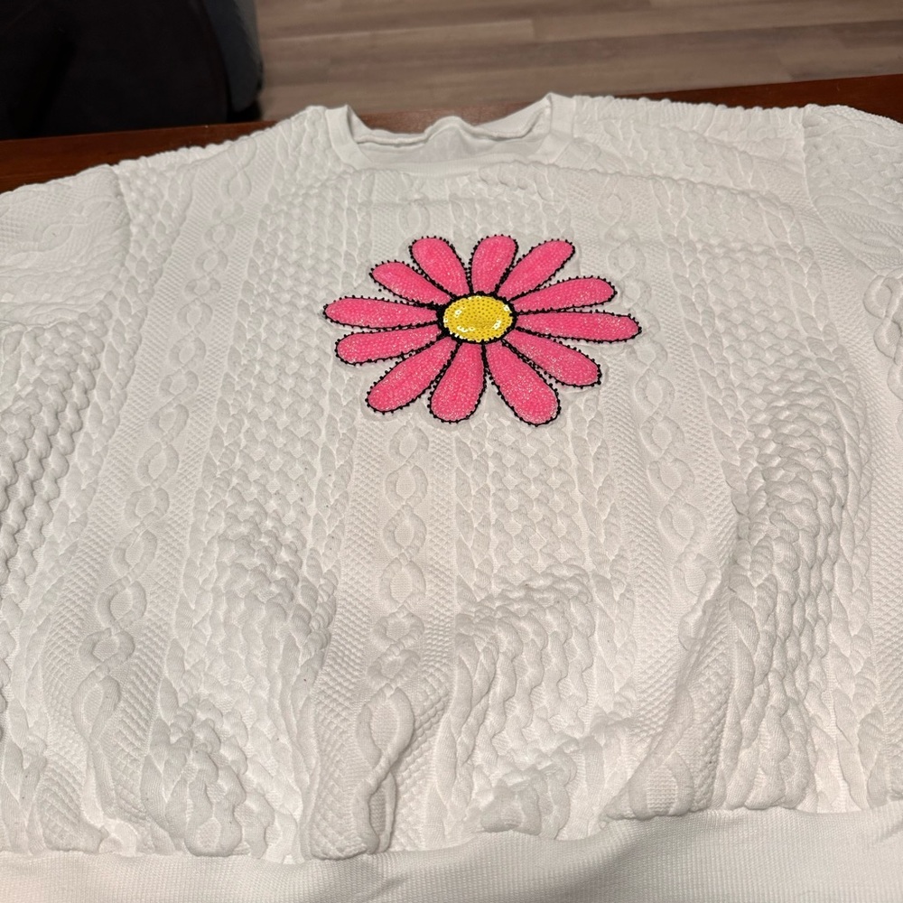 Very pretty sweater from Shein size 0xl but fits like  a 1 or 2x